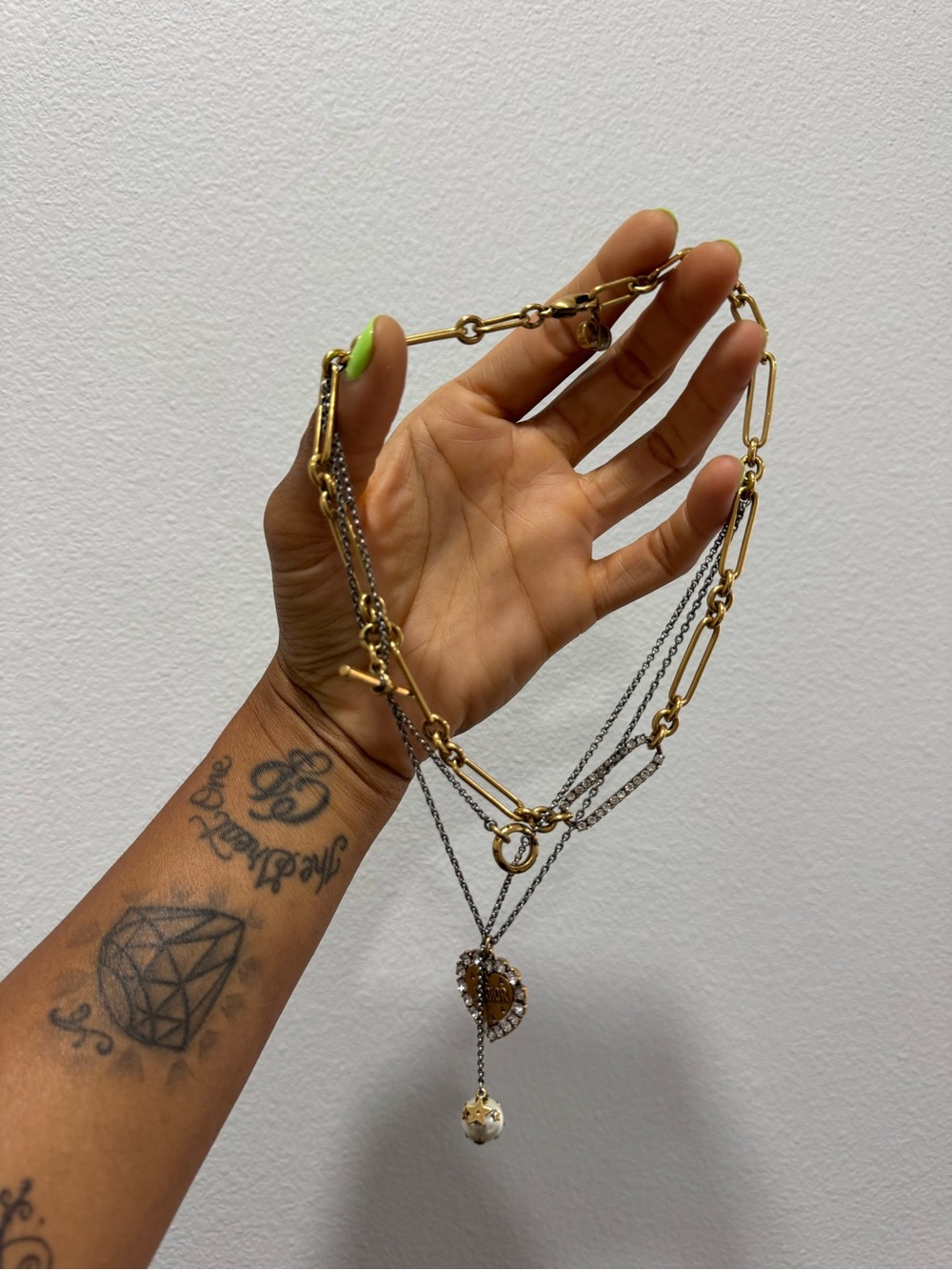AUTHENTIC Dior Layered Gold and Pearl Necklace - Picture 2 of 10